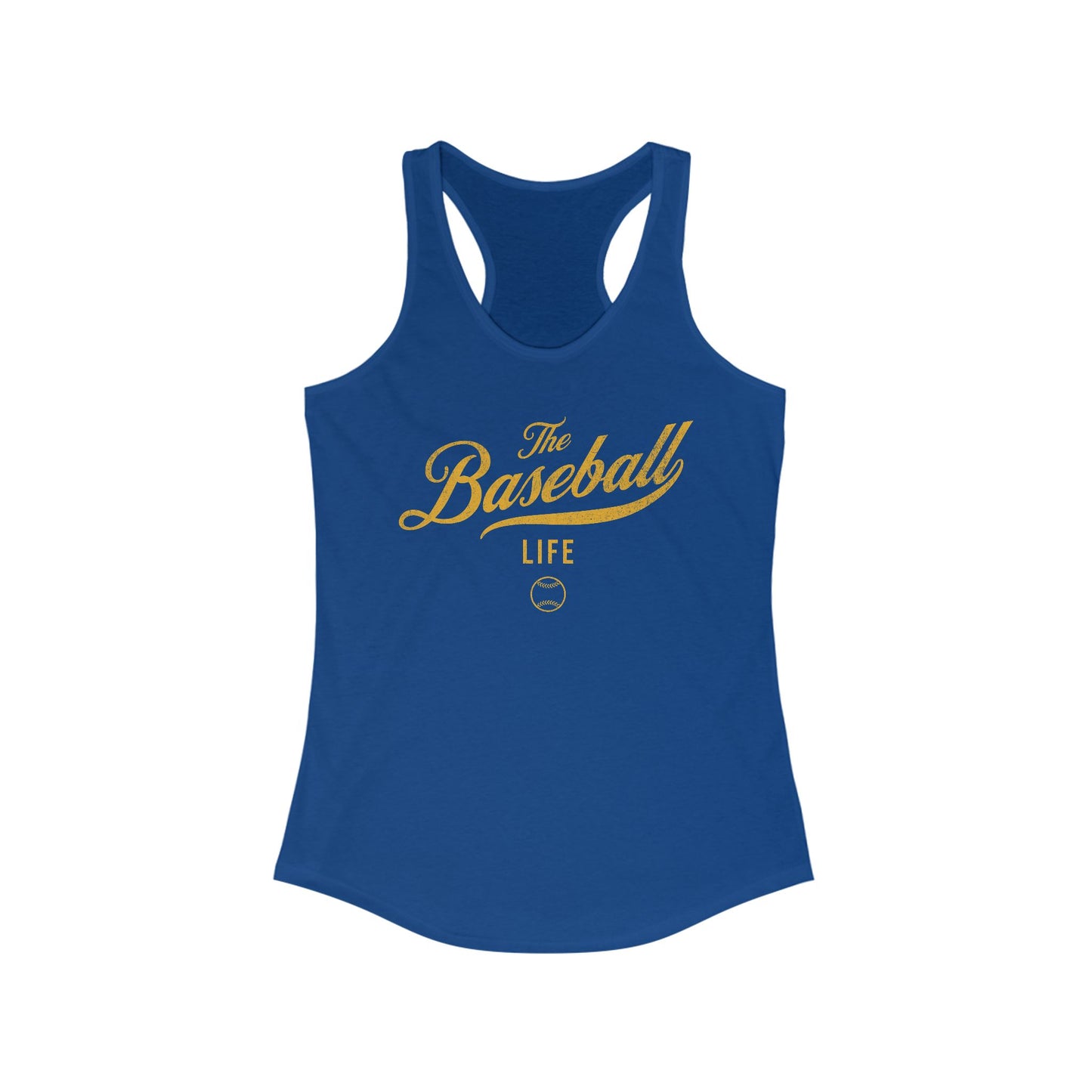 The Baseball Life Classic Script Tank_Yellow Gold Print