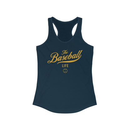 The Baseball Life Classic Script Tank_Yellow Gold Print