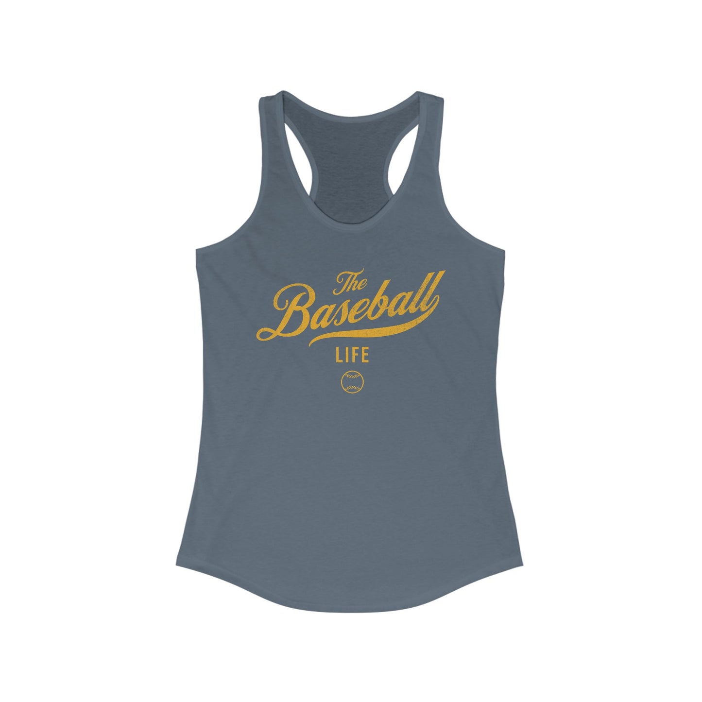 The Baseball Life Classic Script Tank_Yellow Gold Print