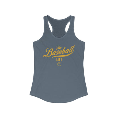 The Baseball Life Classic Script Tank_Yellow Gold Print