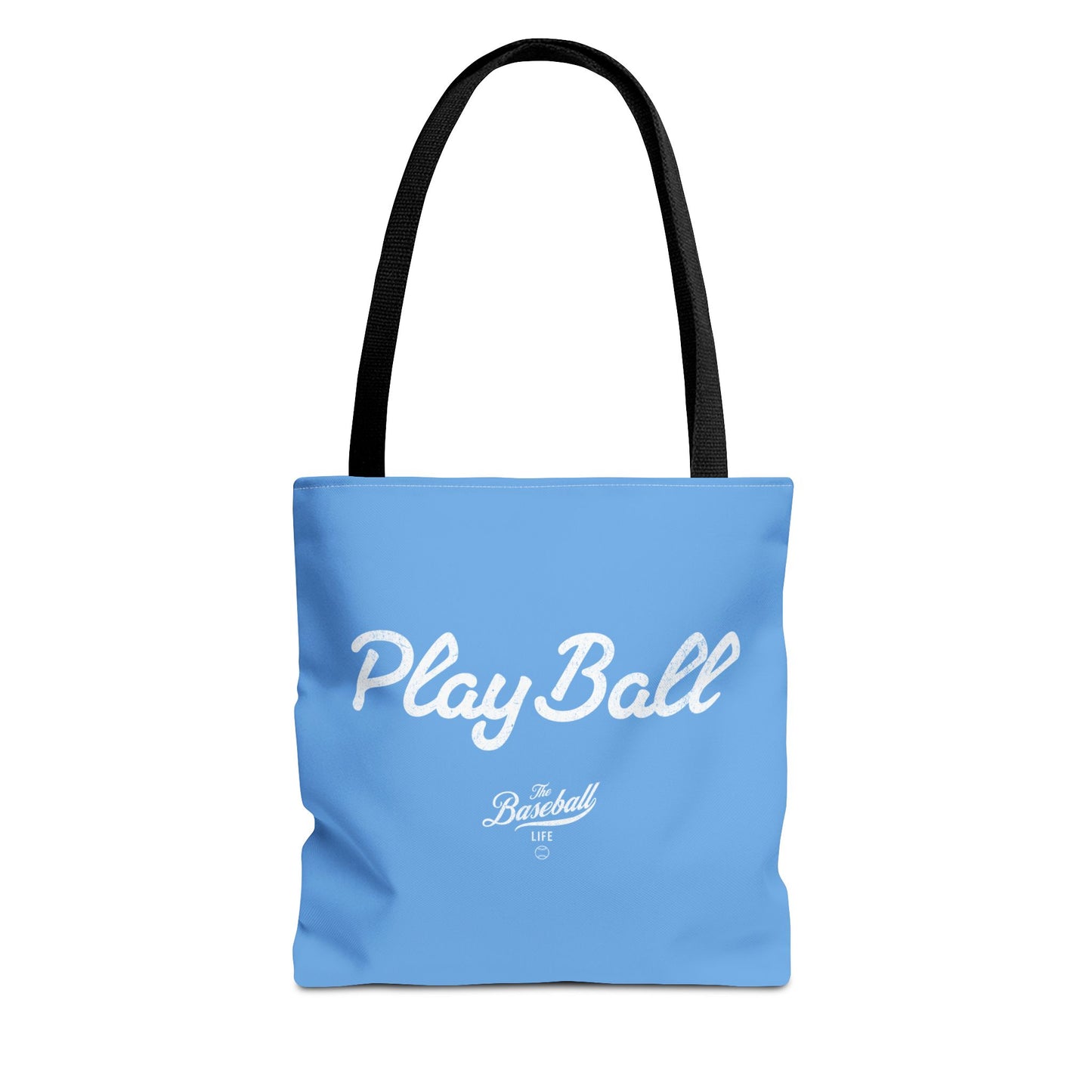 Play Ball Tote Bag_Carolina Blue with White Print