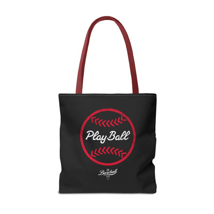 Baseball Icon Play Ball Tote Bag_Black