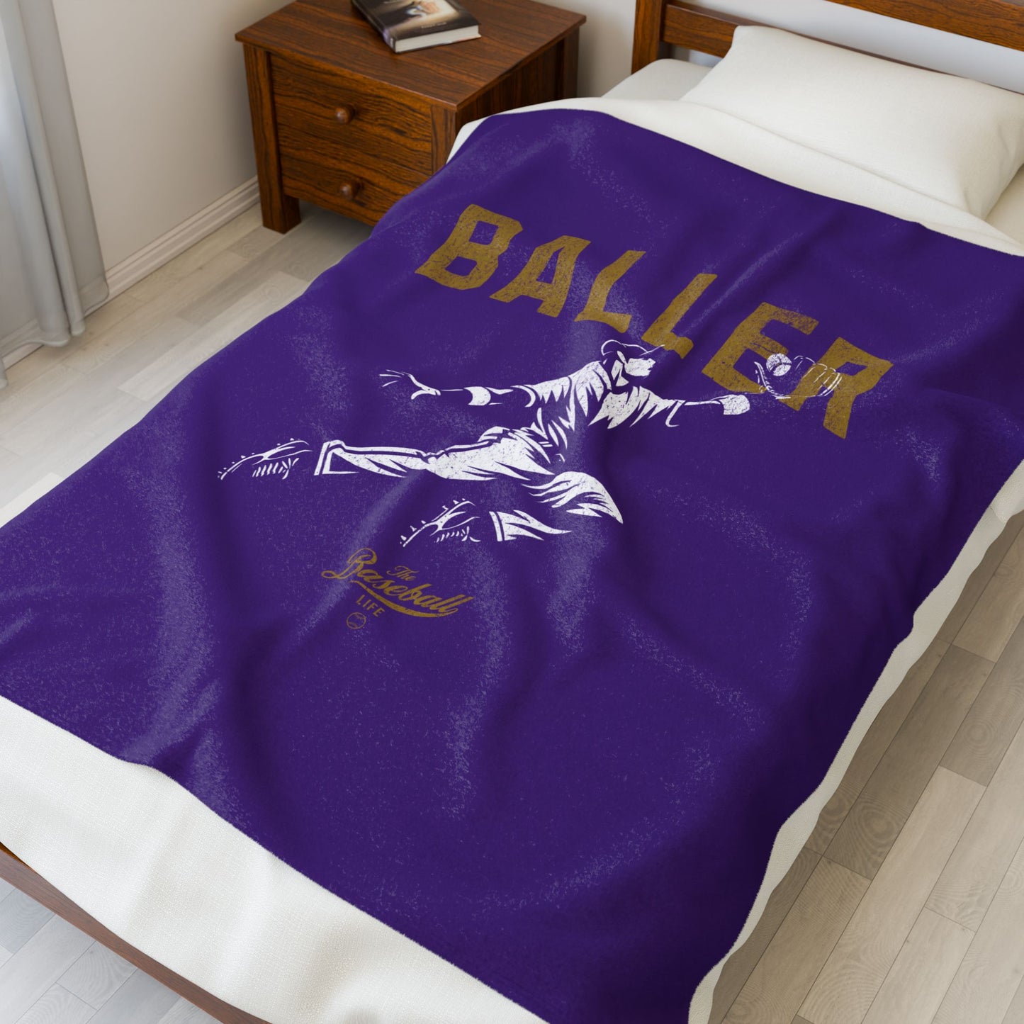 Velveteen Plush Blanket_Baller_Purple