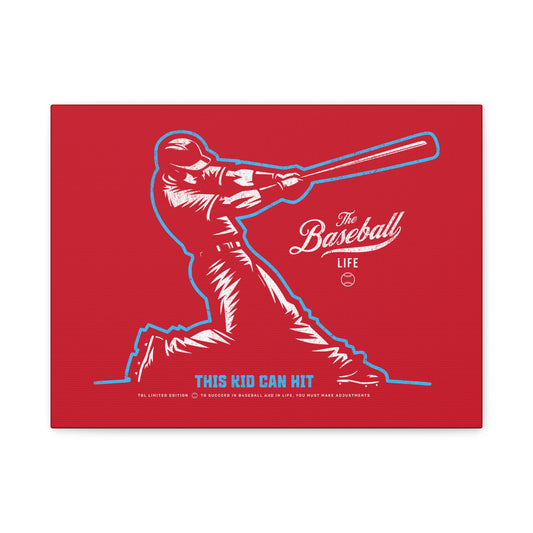 This Kid Can Hit  Wall Art Canvas_Red