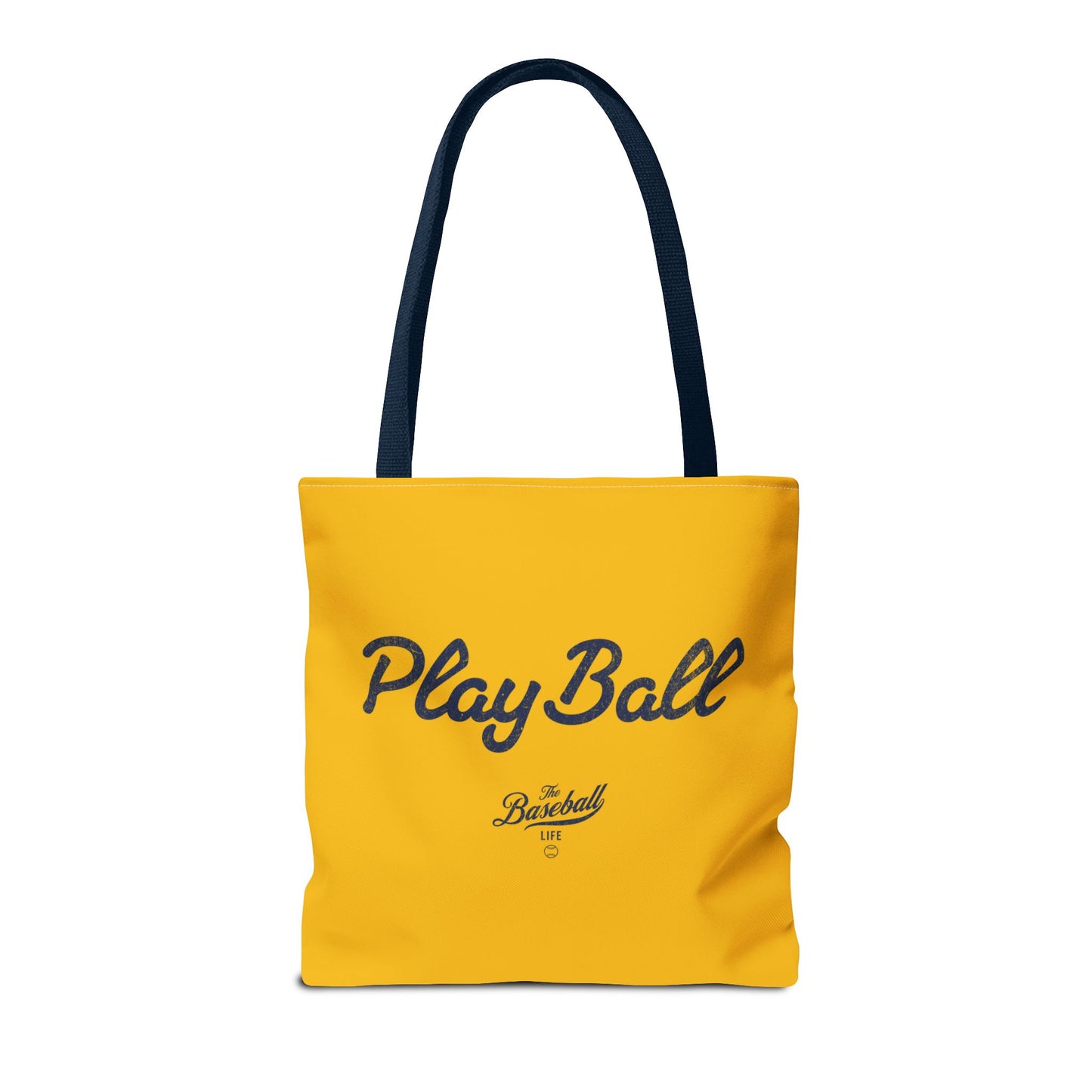 Play Ball Tote Bag_Yellow Gold with Navy Print