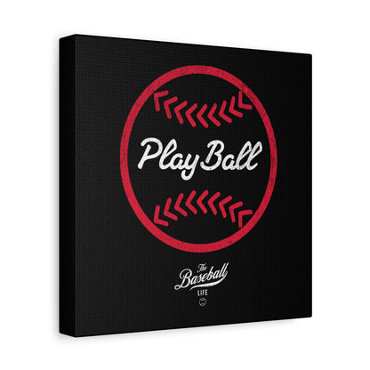 Play Ball Graphic Baseball Wall Art Canvas_Black