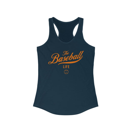The Baseball Life Classic Script Tank_Orange Print