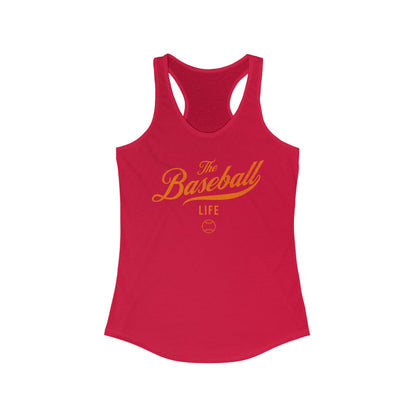 The Baseball Life Classic Script Tank_Orange Print