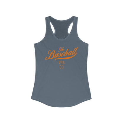 The Baseball Life Classic Script Tank_Orange Print
