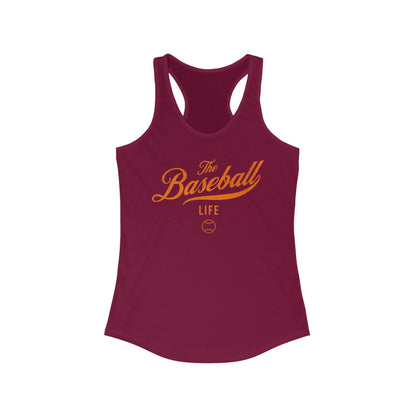 The Baseball Life Classic Script Tank_Orange Print