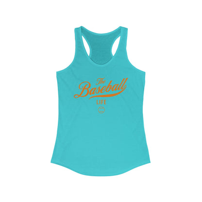 The Baseball Life Classic Script Tank_Orange Print