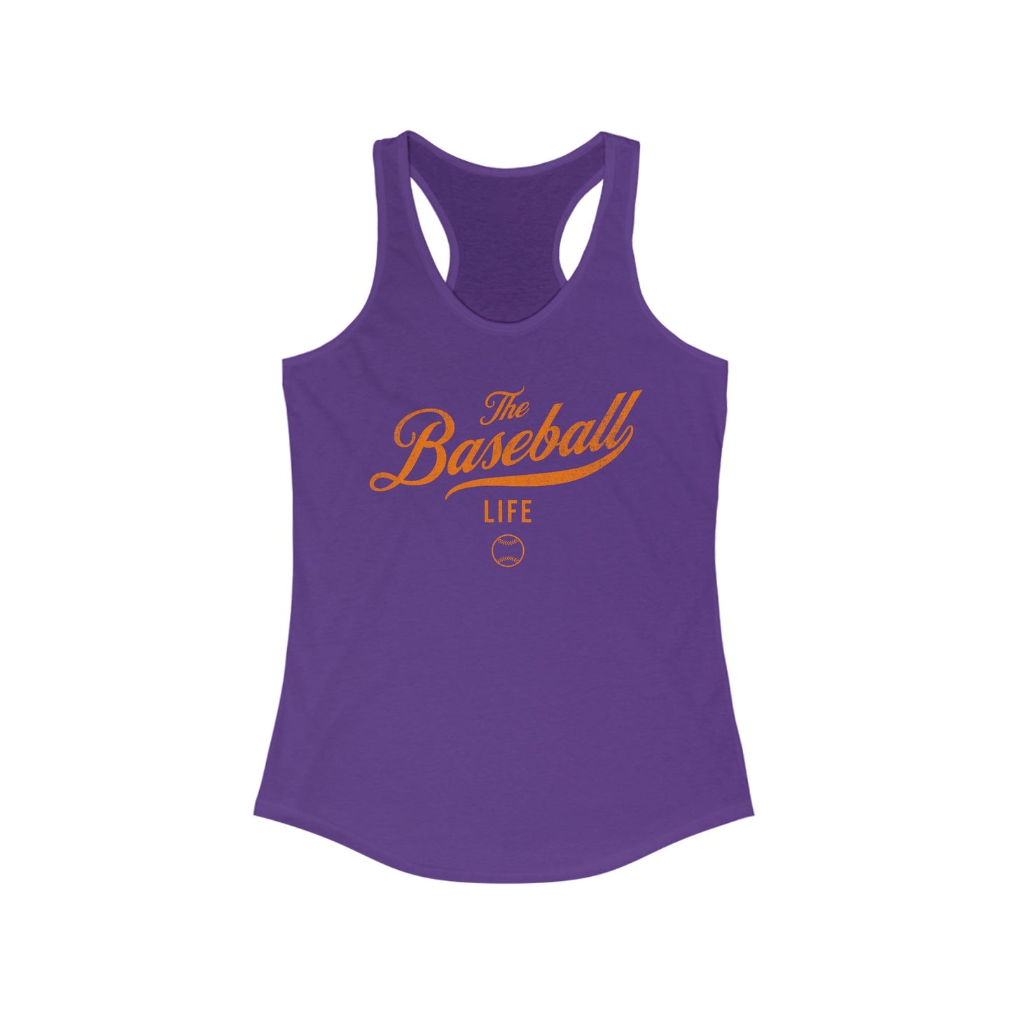 The Baseball Life Classic Script Tank_Orange Print