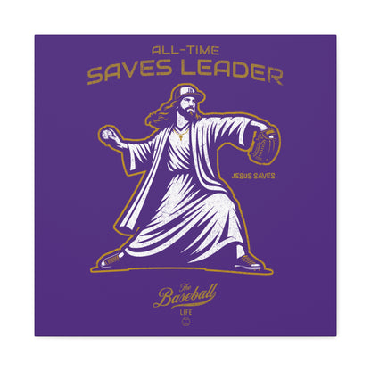 Jesus All-Time Saves Leader Wall Art Canvas_Purple