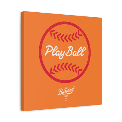 Play Ball Graphic Baseball Wall Art Canvas_Orange