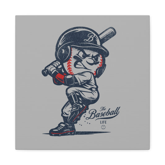 Mr. Baseball Mascot Batting Wall Art Canvas