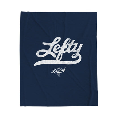Velveteen Plush Blanket_Lefty_Navy