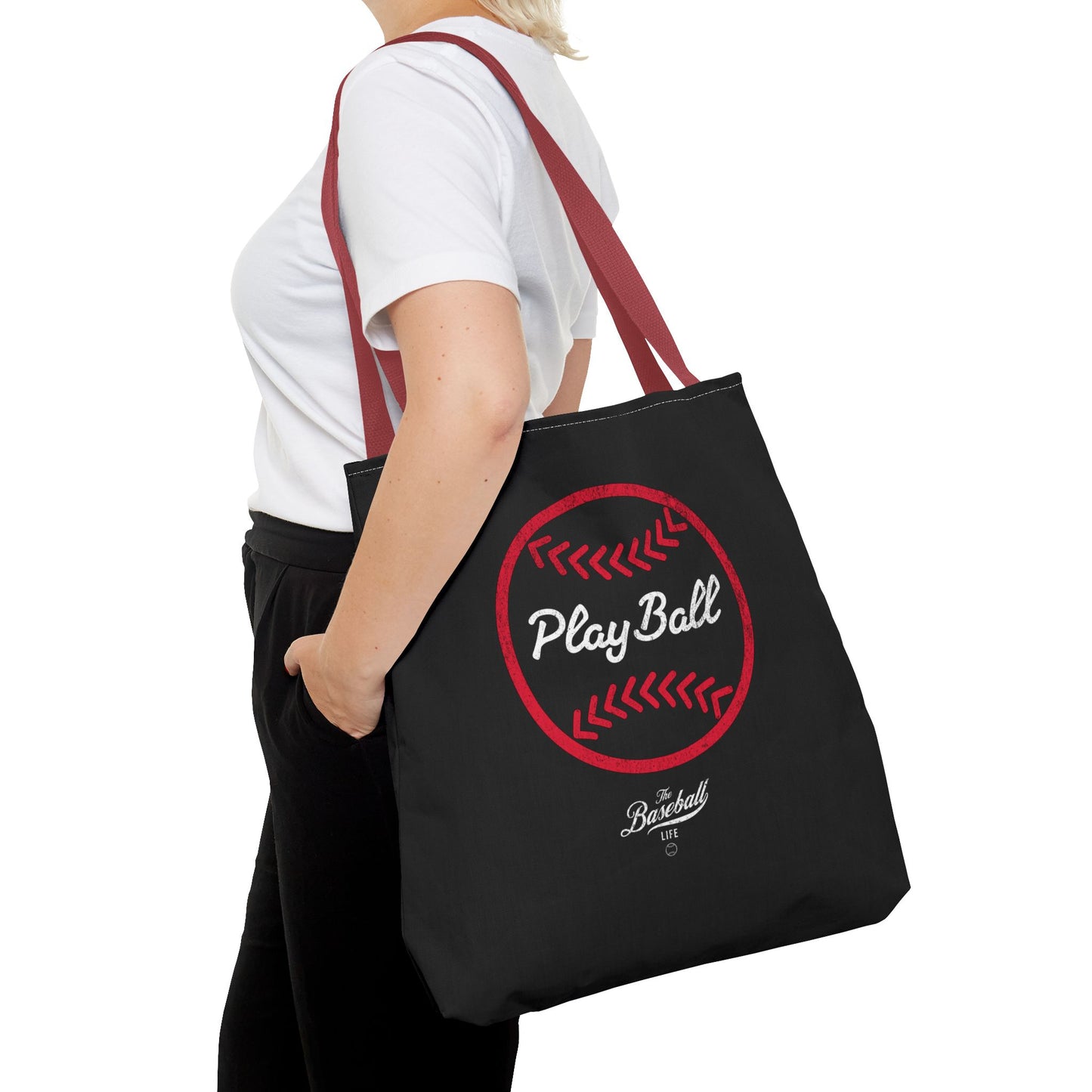 Baseball Icon Play Ball Tote Bag_Black