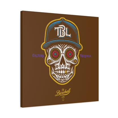Beisbol Sugar Skull Series_Player 1  Wall Art Canvas_Brown
