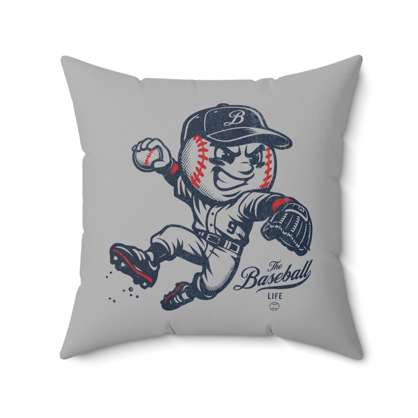 Accent Pillow Mr. Baseball Mascot Leaping Throw