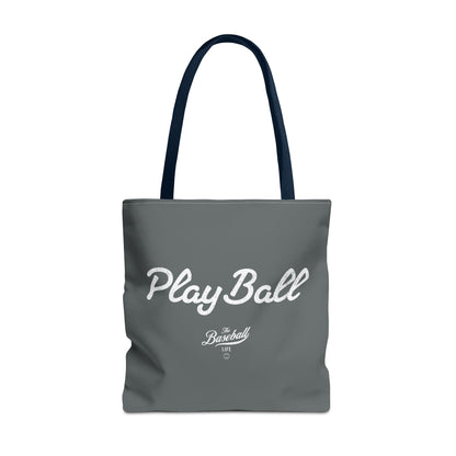 Play Ball Tote Bag_Dark Gray with White Print
