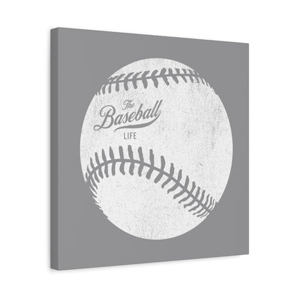 Weathered Baseball Wall Art Canvas_Medium Gray