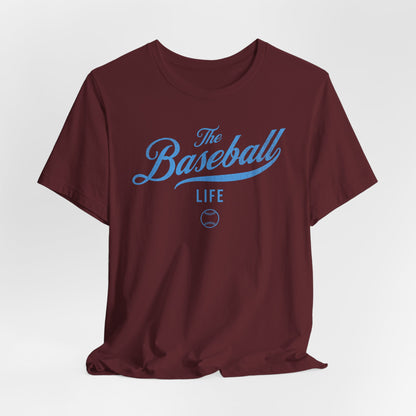 The Baseball Life Classic Script T-Shirt_Carolina Blue Print