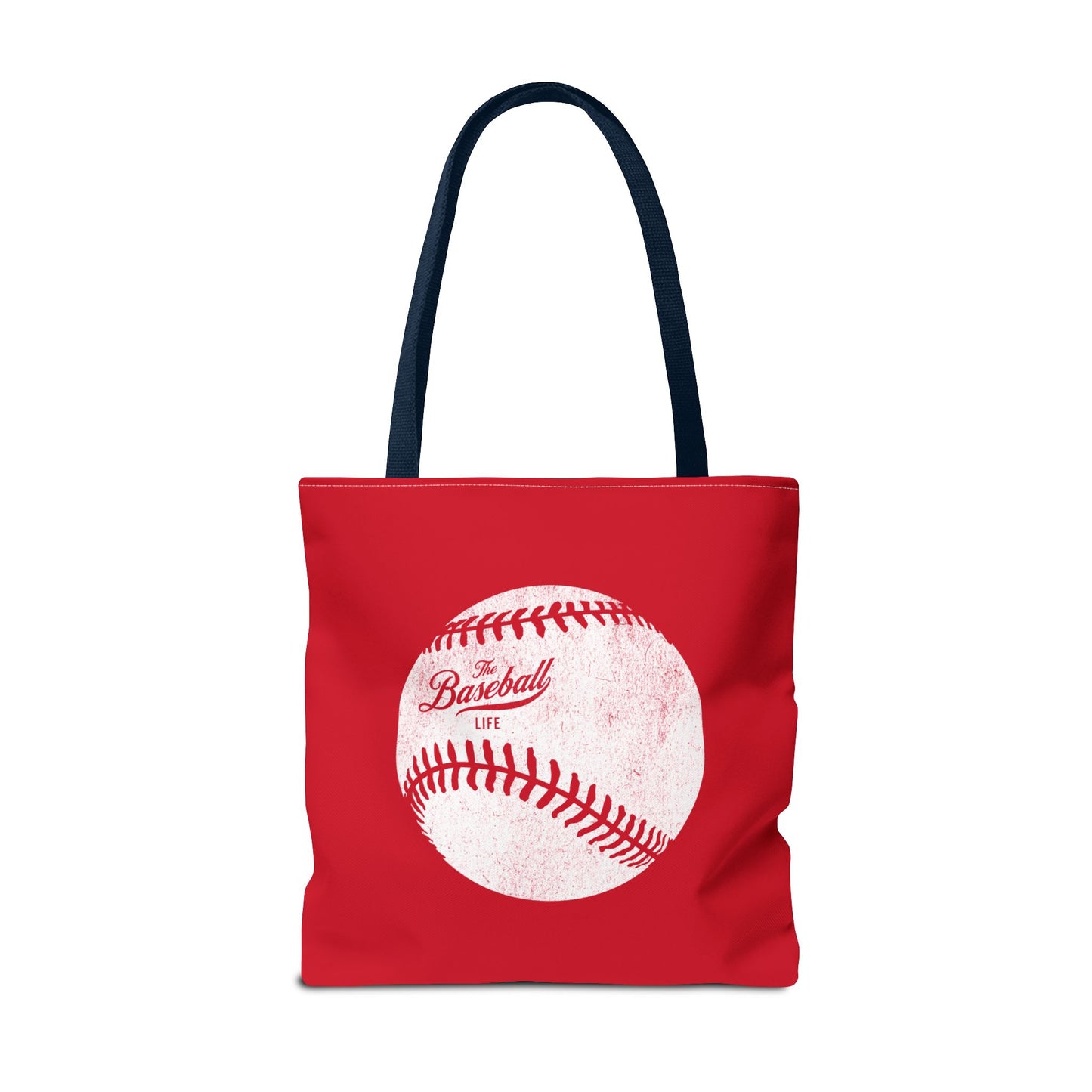 Weathered Baseball Tote Bag_Red