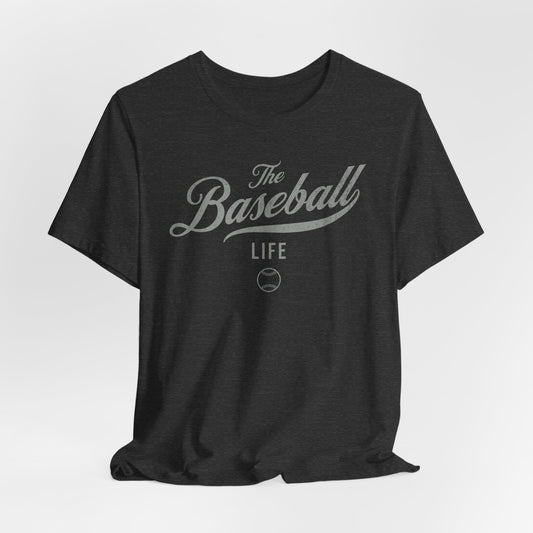The Baseball Life Classic Script T-Shirt_Silver Gray Print