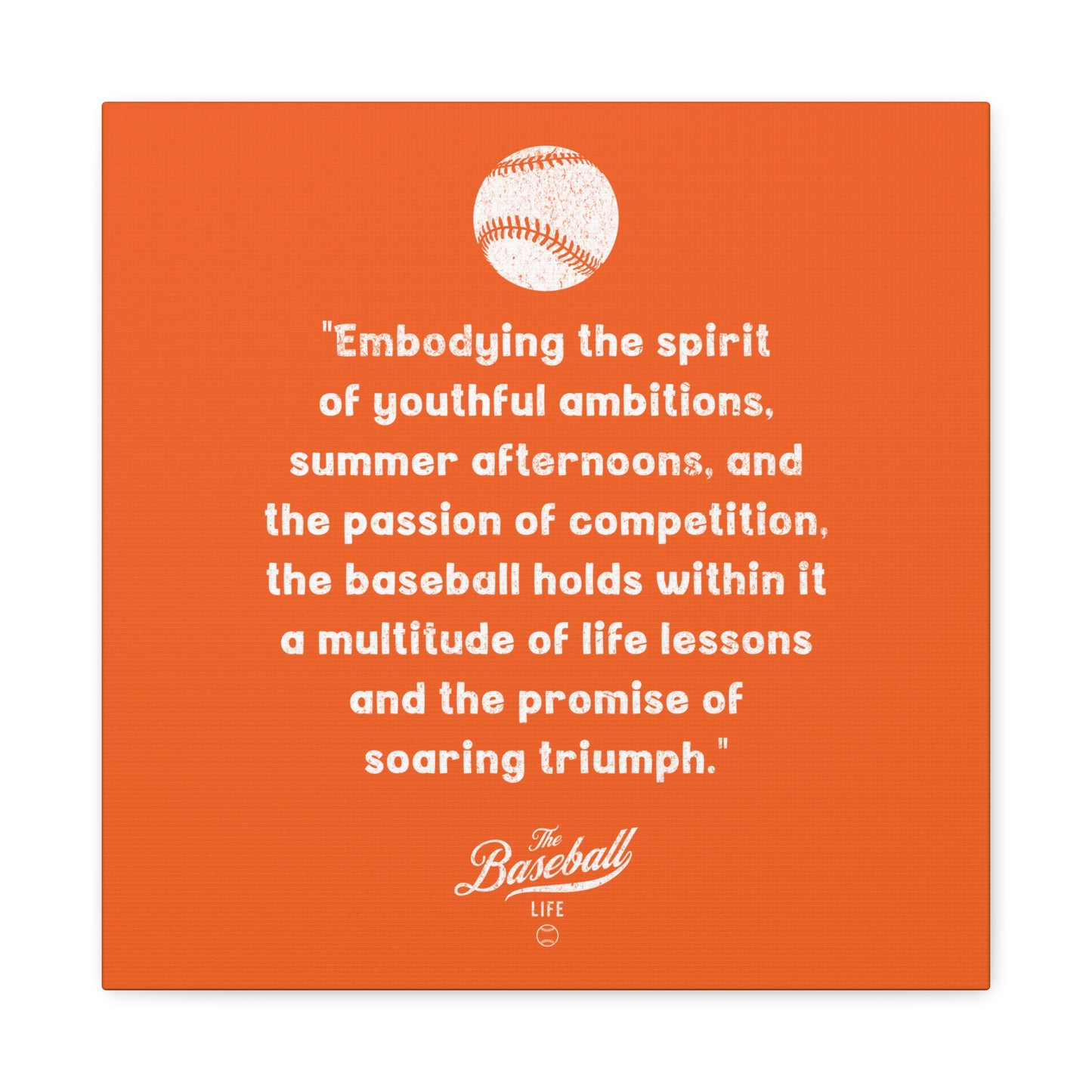 The Baseball Life "Verse" Wall Art Canvas_Orange