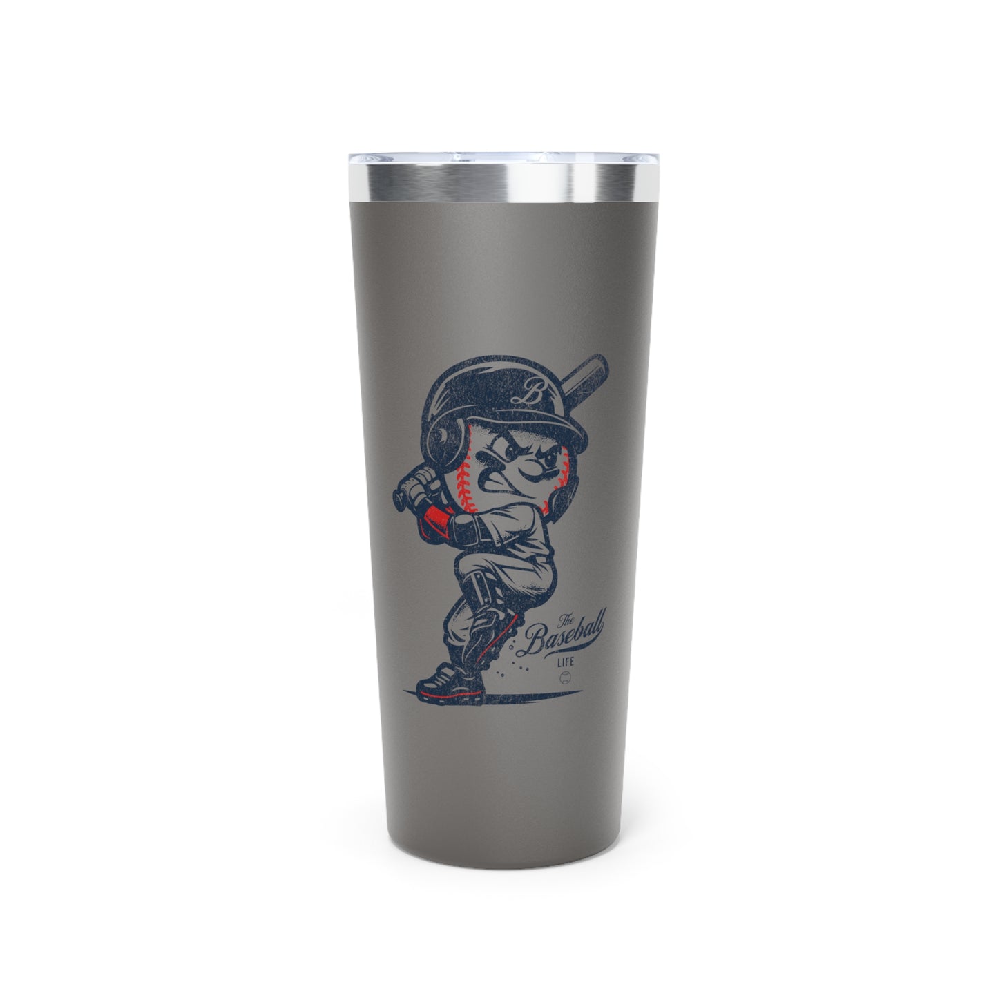 22oz Insulated Travel Tumbler_Mr. Baseball Mascot Batting