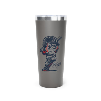 22oz Insulated Travel Tumbler_Mr. Baseball Mascot Batting