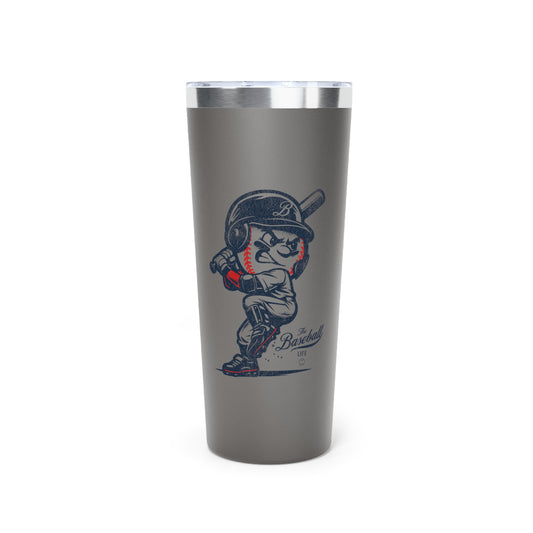 22oz Insulated Travel Tumbler_Mr. Baseball Mascot Batting