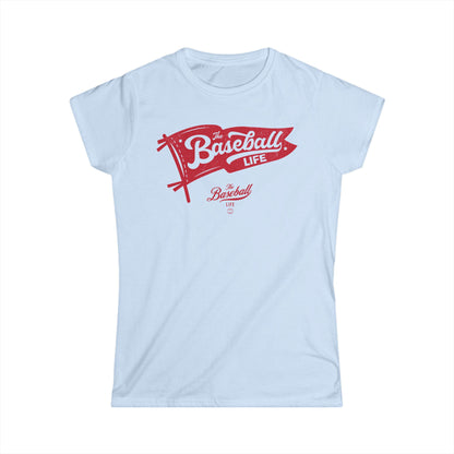 Vintage Baseball Pennant Women's T-Shirt - Red Print