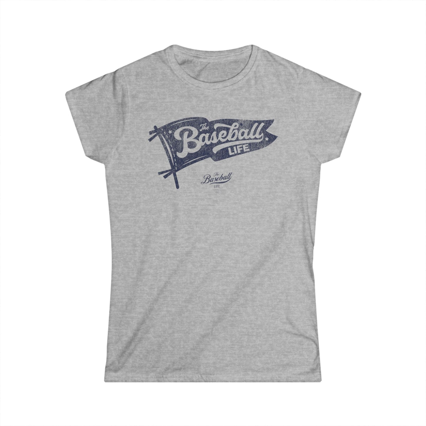 Women's Vintage Baseball Pennant T-Shirt - Navy Print