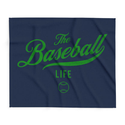 Fleece Blanket_Navy w Green Print