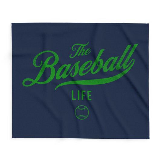 Fleece Blanket_Navy w Green Print
