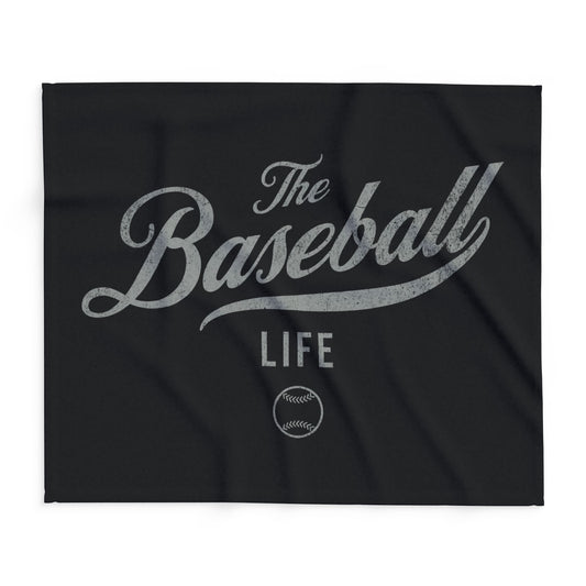 Fleece Blanket_Black w Silver Gray Print