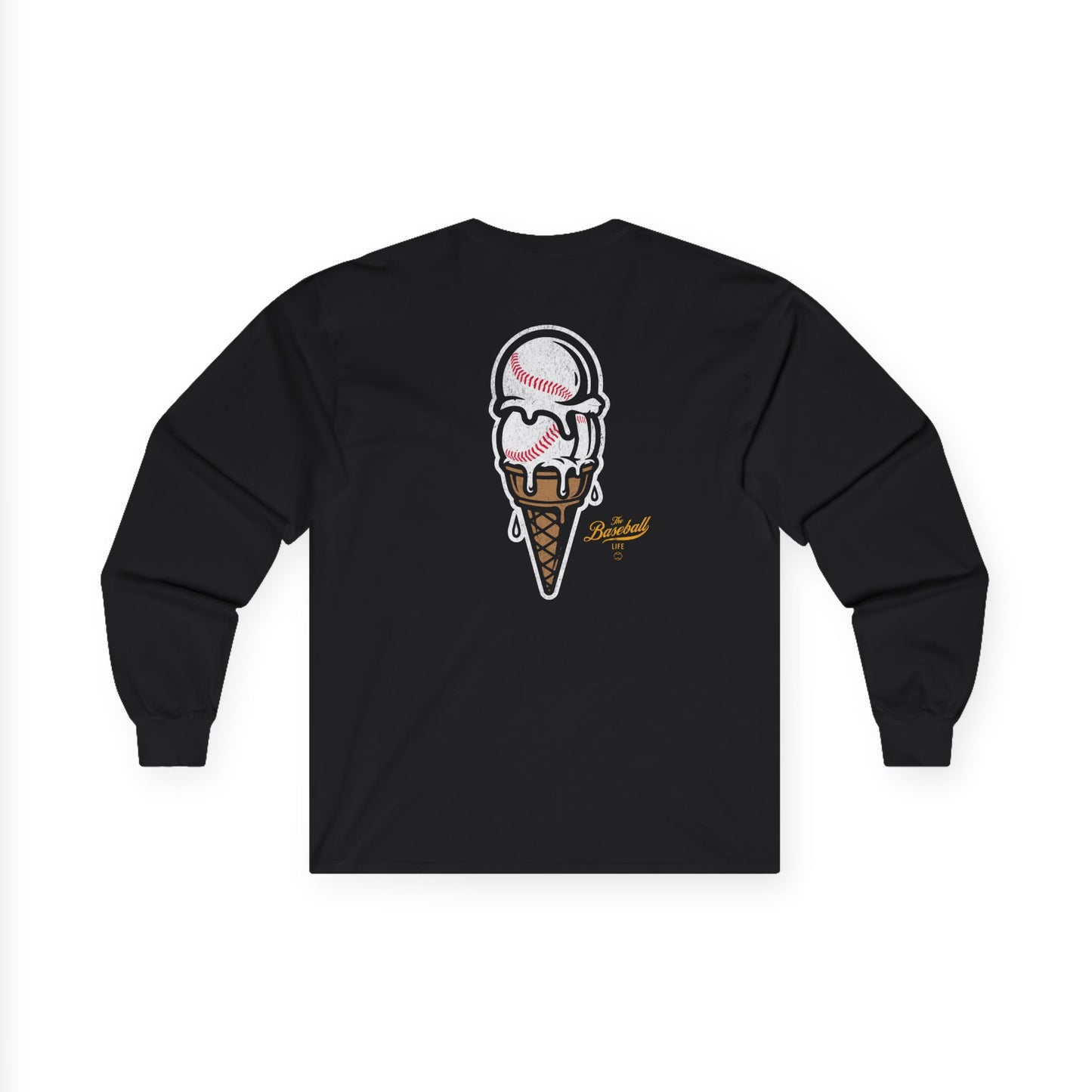 Baseball Ice Cream Cone Long-Sleeve T-Shirt