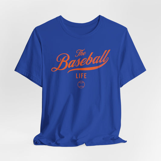 The Baseball Life Classic Script T-Shirt_Orange Print