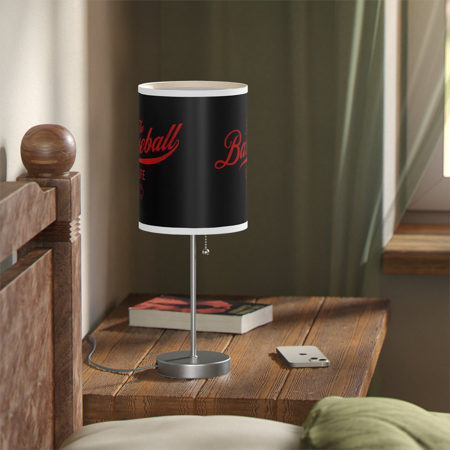 Table Lamp_Black w Red Print