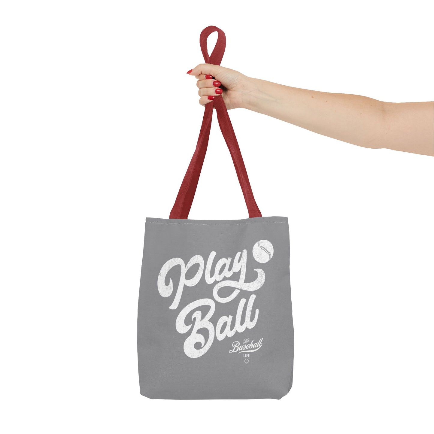 Play Ball Script Tote Bag_Medium Gray