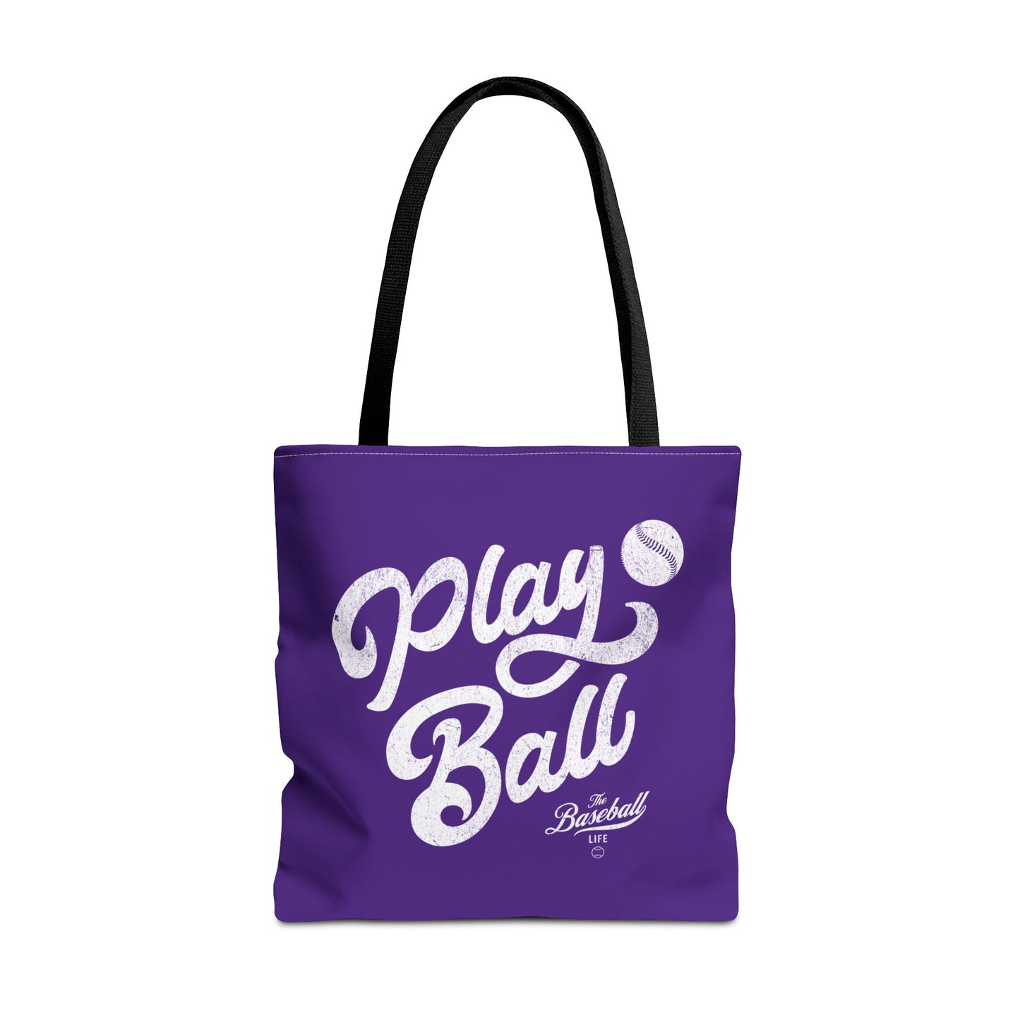 Play Ball Script Tote Bag_Purple