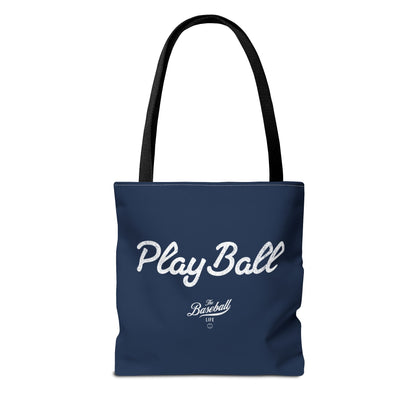 Play Ball Tote Bag_Navy with White Print