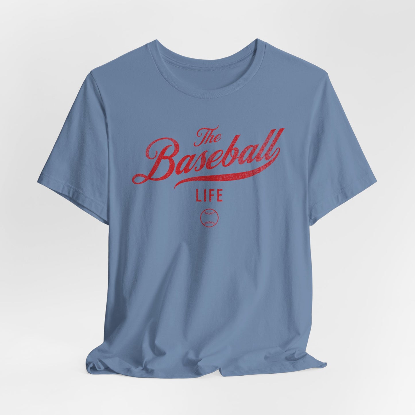 The Baseball Life Classic Script T-Shirt_Red Print