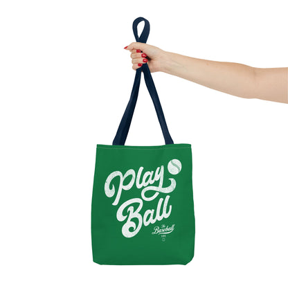 Play Ball Script Tote Bag_Green