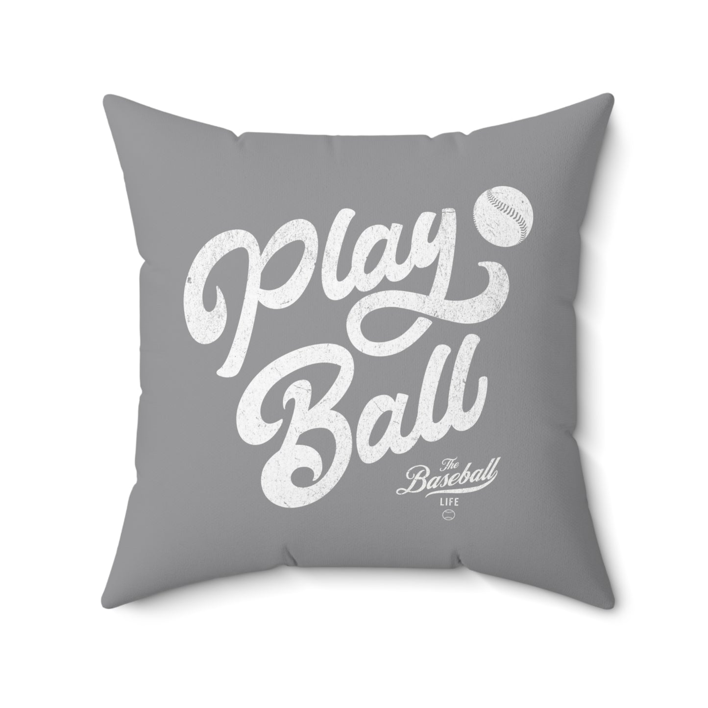 Accent Pillow_Play Ball Script_Gray
