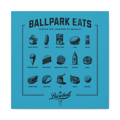 Ballpark Eats_Feeding the Language of Baseball Wall Art Canvas_Aqua