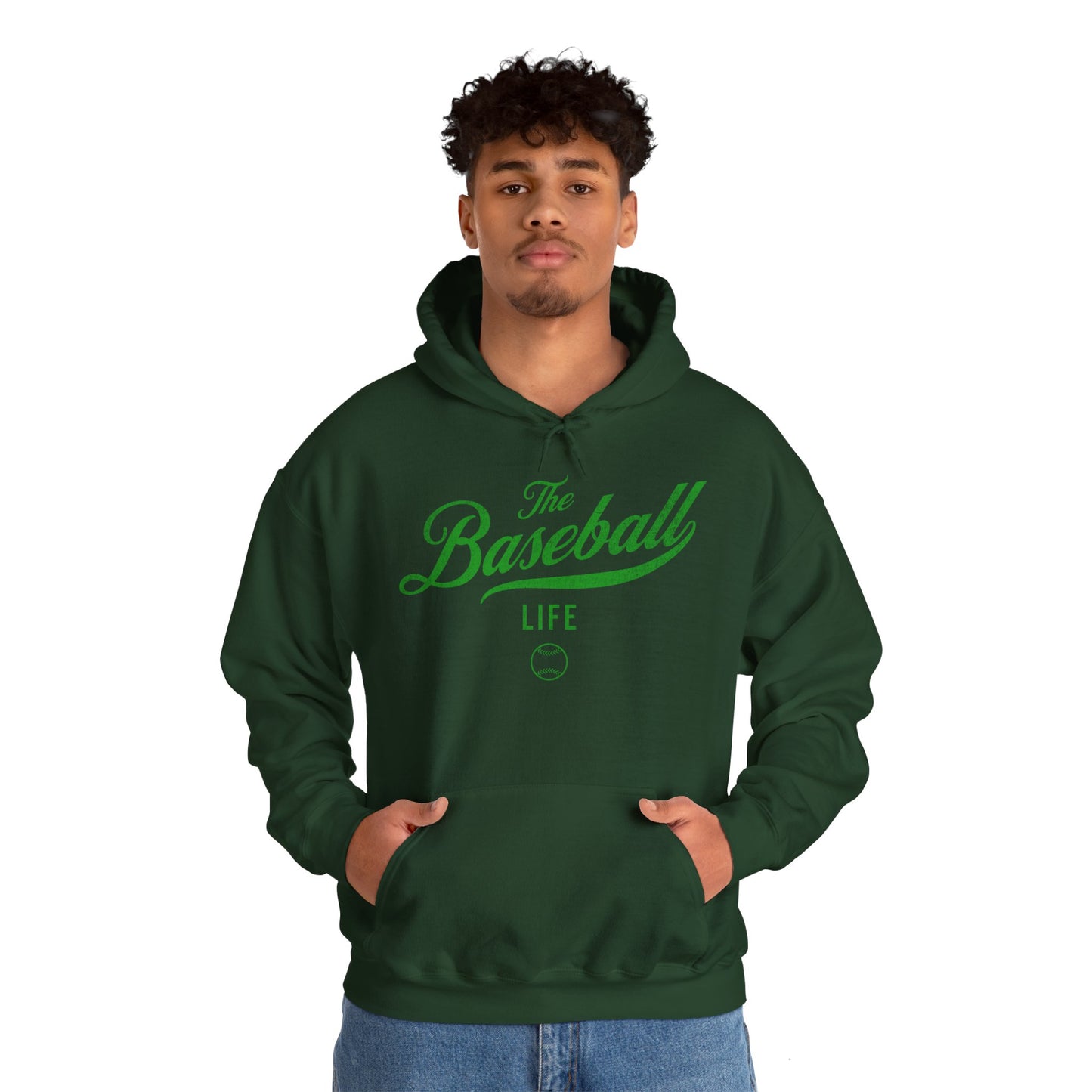 The Baseball Life Hoodie_Green Print