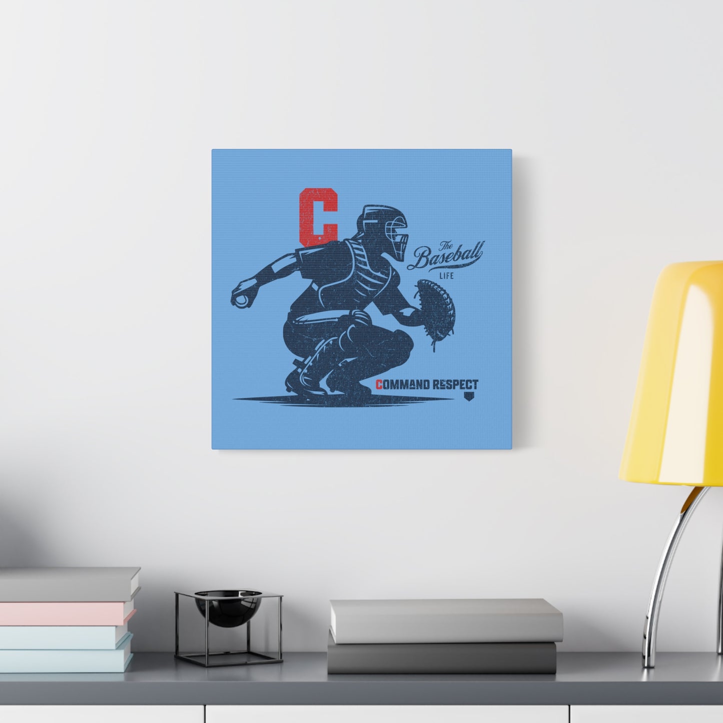 Catcher_Command Respect Wall Art Canvas_Carolina Blue