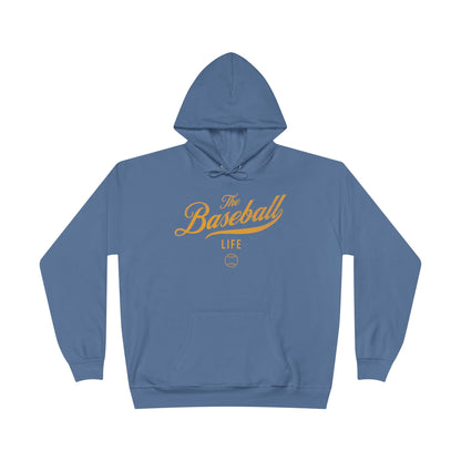 The Baseball Life Hoodie w/Grommets_Yellow Gold Print
